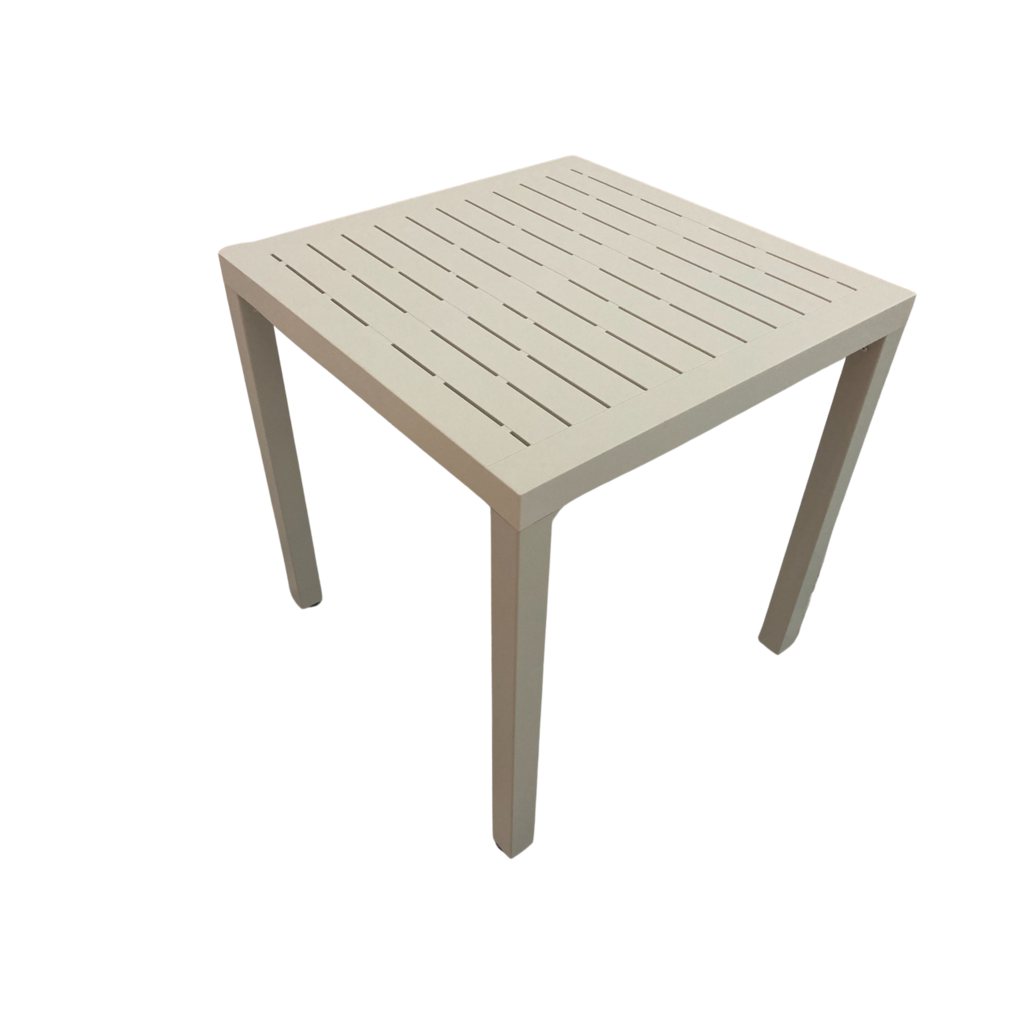 Nova - Table plateau en résine et pieds en aluminium Beige (31852 )