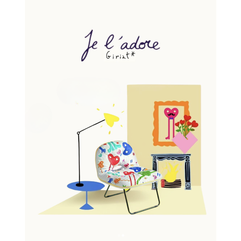 Chaise pliante "Je L'adore" en cuir écologique