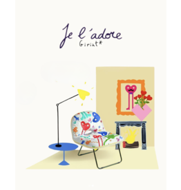 Chaise pliante "Je L'adore" en cuire écologique