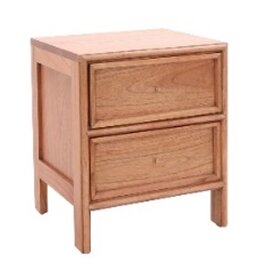 Table de chevet 2 tiroirs Mindi foot