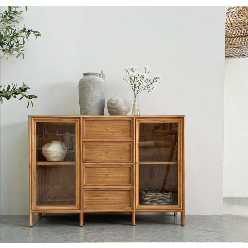 Buffet 2 portes 4 tiroirs en Mindi