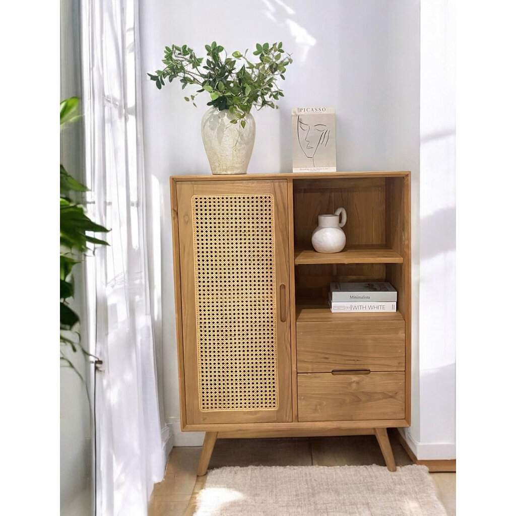 BOHO - Armoire 1 porte en teck 90x45x120 cm