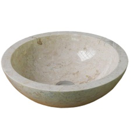 Vasque en marbre blanc Ø 40x15 cm