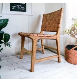 Canggu - Chaise en teck et cuir tréssé