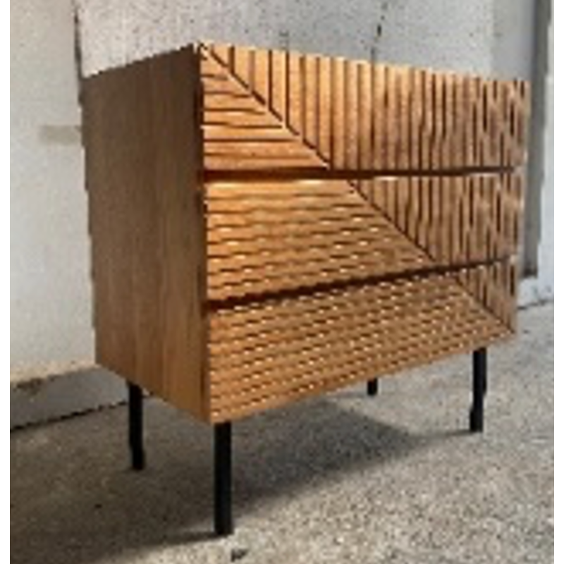 PASURUAN - Commode 3 tiroirs en teck 95x50x90 cm