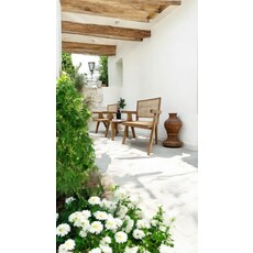 BAHAMA  - Chaise en teck et rotin avec coussin 51x54x79 cm