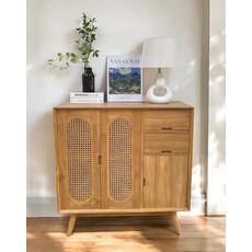 BAHAMAS - Buffet en teck 3 portes 2 tiroirs 100x40x100 cm