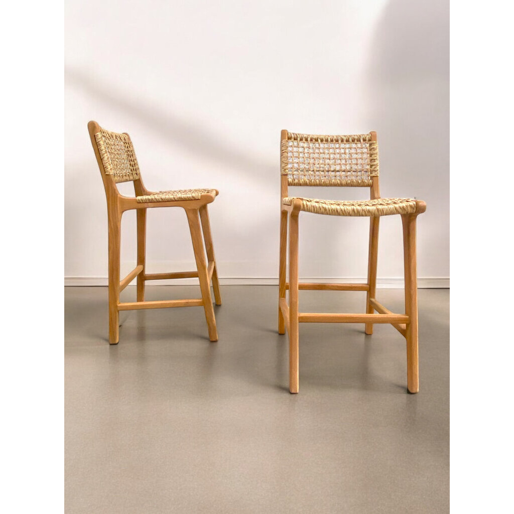 CANGGU - Chaise de bar en teck 46x57x95 cm