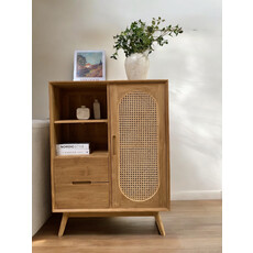 BOHO - Armoire 1 porte ovale en teck 90x45x120 cm