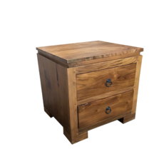 Table de chevet 2 tiroirs 45x40x55 Cm Brut
