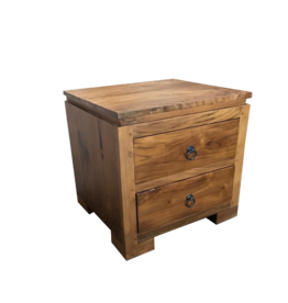 Table de chevet 2 tiroirs 45x40x55 Cm Brut