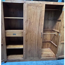 Armoire 3 portes 4 étagères 170x55x200 cm Naturel (BT-0158)