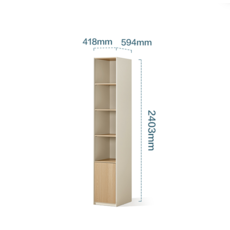 Étagère colonne 240 cm Bois + Blanc