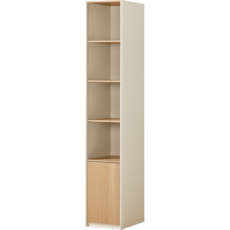 Étagère colonne 240 cm Bois + Blanc
