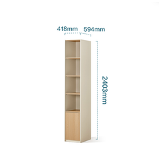 Étagère colonne 240 cm Bois + Blanc
