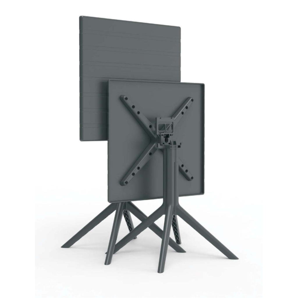 Table carrée d'extérieur en résine noir