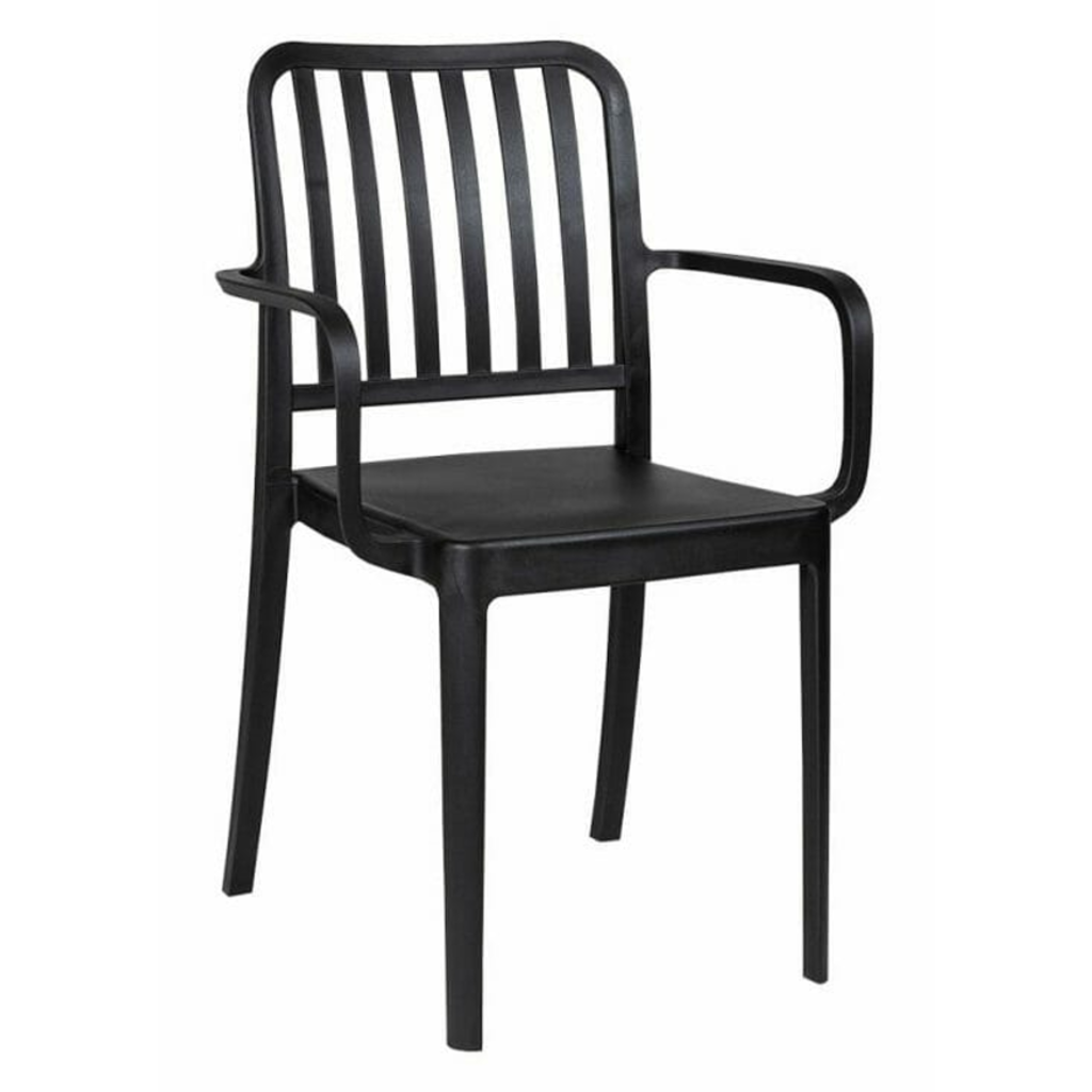 Bali - Chaise de table en résine avec accoudoirs