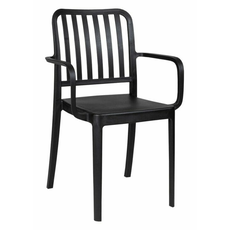 Bali - Chaise de table en résine avec accoudoirs