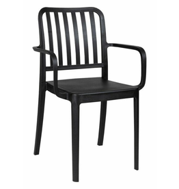 Bali - Chaise de table en résine avec accoudoirs