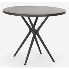 Table d'extérieur en résine ronde Ø 80x74 cm noir