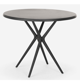 Table d'extérieur en résine ronde Ø 80x74 cm noir