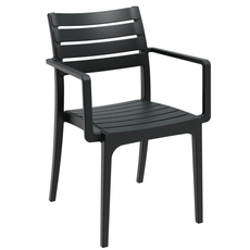 Mexico - Chaise de table en résine avec accoudoirs