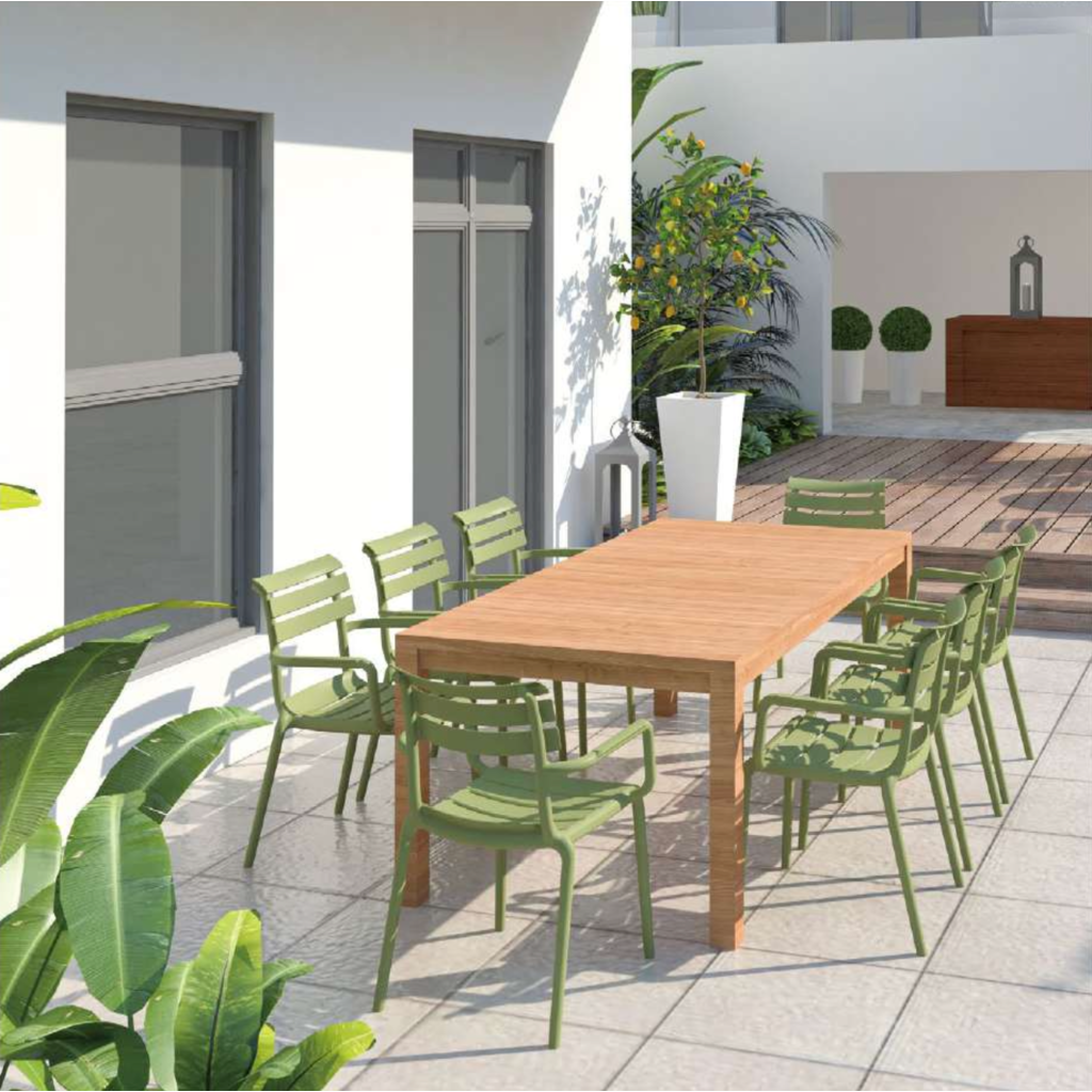 Marseille - Chaise de table en résine avec accoudoirs
