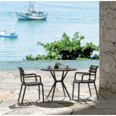 Marseille - Chaise de table en résine avec accoudoirs