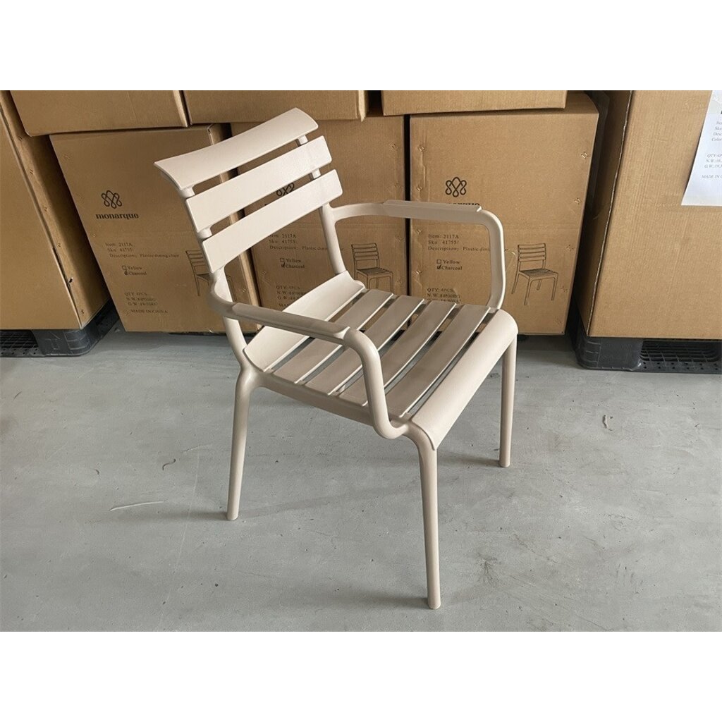 Marseille - Chaise de table en résine avec accoudoirs