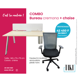 Package Bureau chaîne 140 cm + chaise