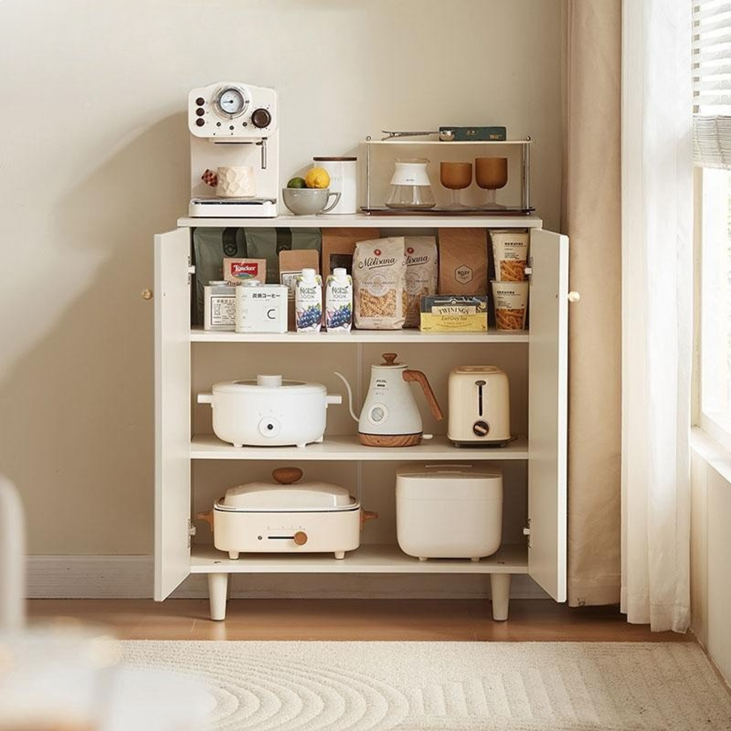 Buffet 2 portes blanc crème