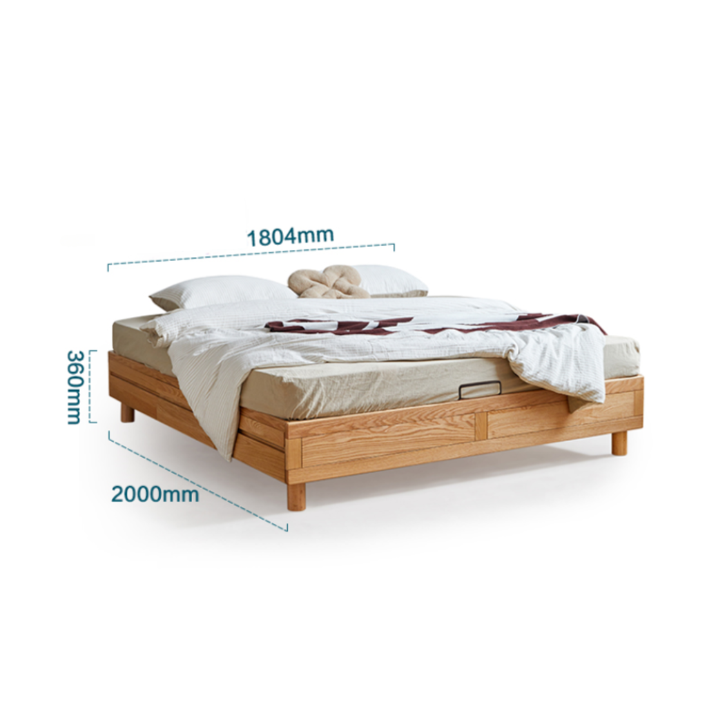 Lit avec tiroirs 180x200 cm en Chêne massif