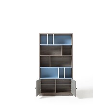 Bibliothèque 2 portes fond coloré