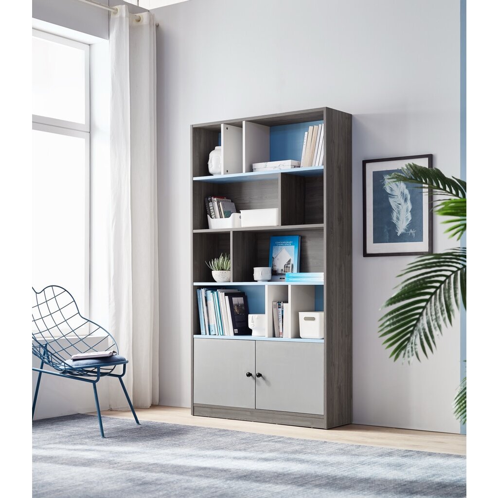 Bibliothèque 2 portes fond coloré