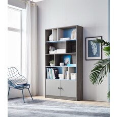 Bibliothèque 2 portes fond coloré