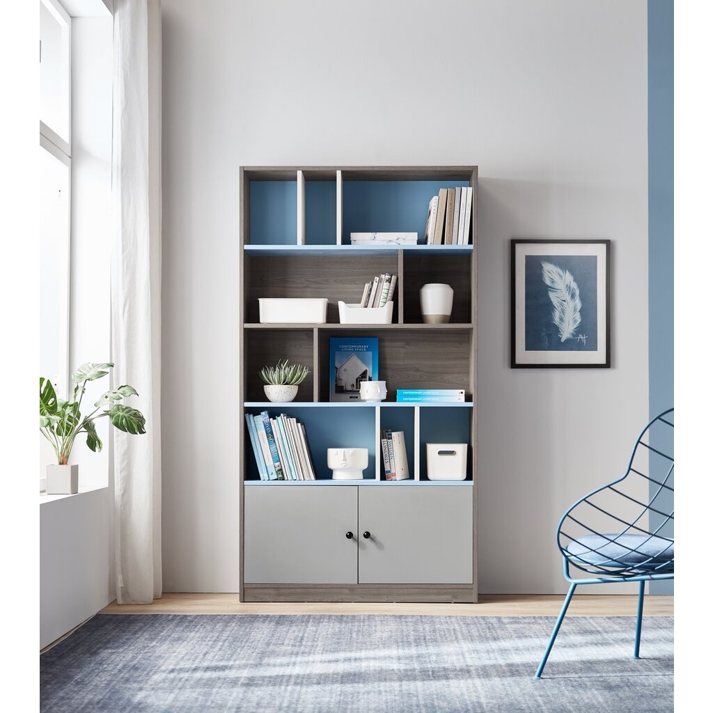 Bibliothèque 2 portes fond coloré