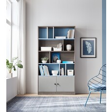 Bibliothèque 2 portes fond coloré