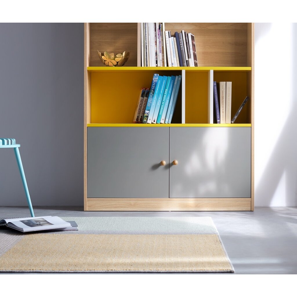 Bibliothèque 2 portes fond coloré