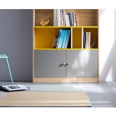 Bibliothèque 2 portes fond coloré