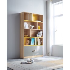 Bibliothèque 2 portes fond coloré