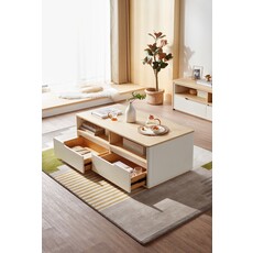 Table basse 2 tiroirs 115 cm