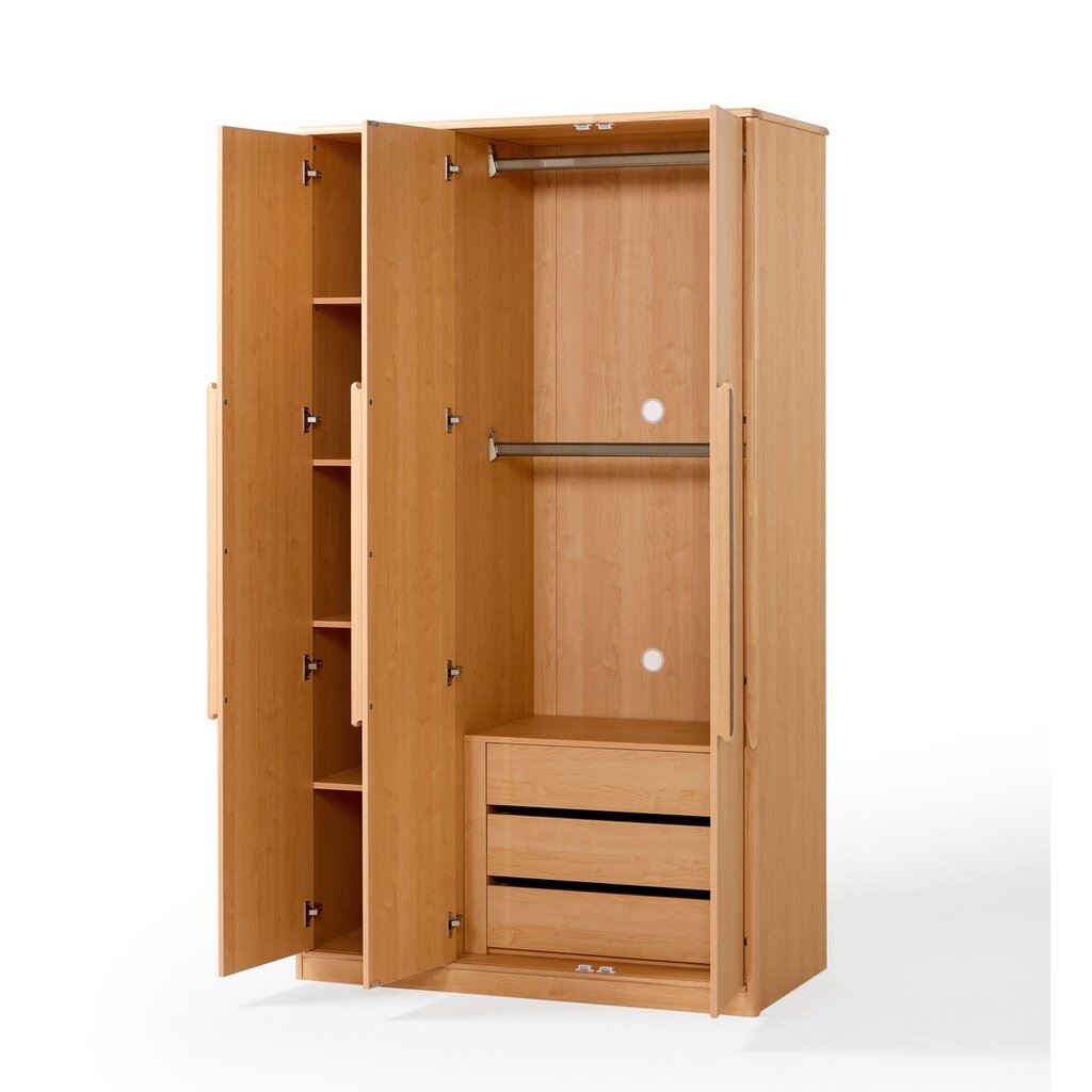 Armoire penderie 3 portes 120 cm - Bois