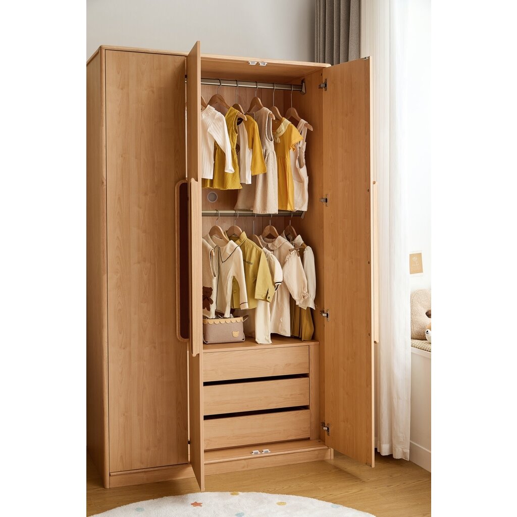 Armoire penderie 3 portes 120 cm - Bois