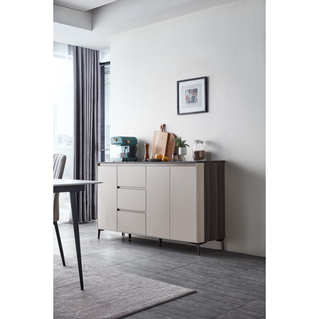 Buffet 3 portes et 3 tiroirs - Gris