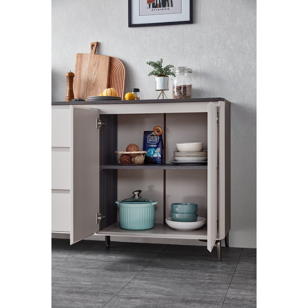 Buffet 3 portes et 3 tiroirs - Gris