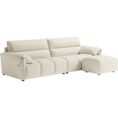 Sofa 4 places 280 cm avec tissu imperméable anti-griffes de chat + Ottoman Crème