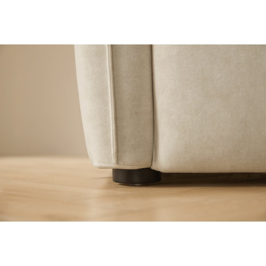 Sofa 4 places 280 cm avec tissu imperméable anti-griffes de chat + Ottoman Crème
