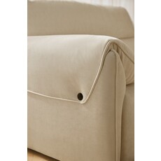 Sofa 4 places 280 cm avec tissu imperméable anti-griffes de chat + Ottoman Crème