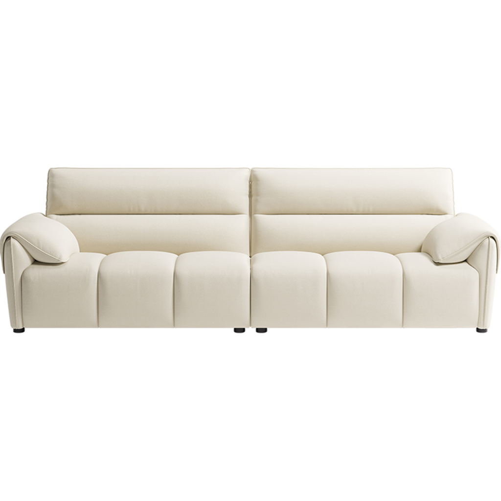 Sofa 4 places 280 cm avec tissu imperméable anti-griffes de chat Crème