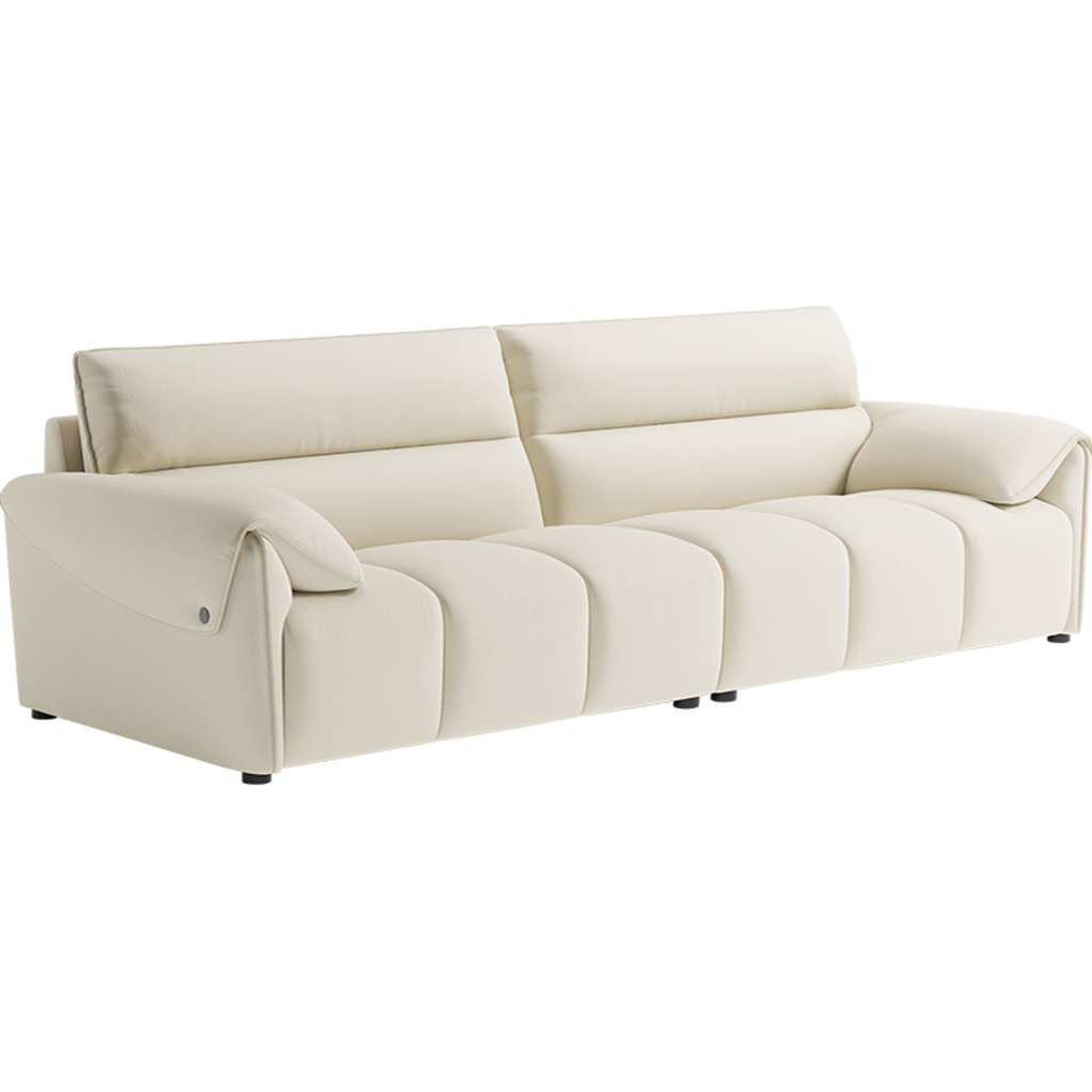 Sofa 4 places 280 cm avec tissu imperméable anti-griffes de chat Crème
